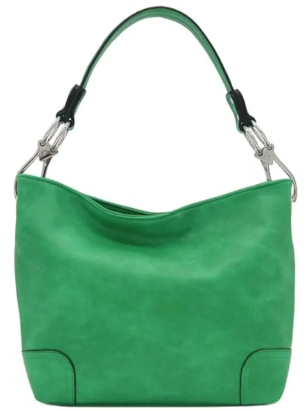Hobo Shoulder Bag with Detachable Strap Faux Leather